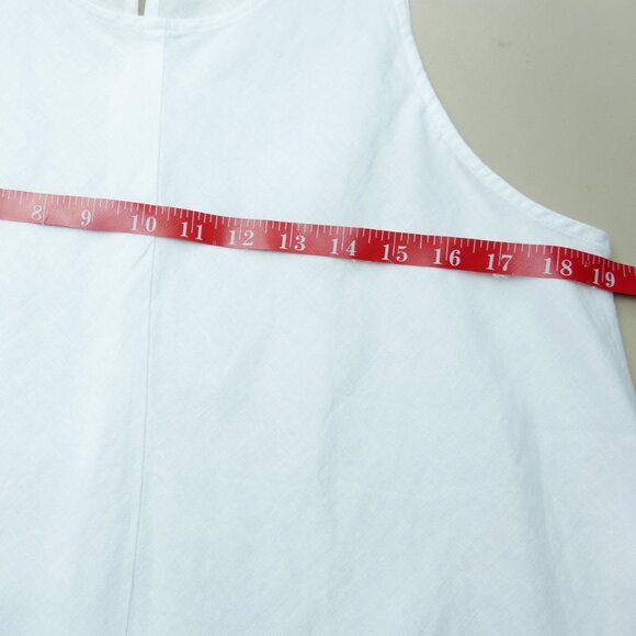 White Linen Sleeveless Tank - Picture 4 of 7
